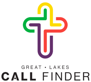 A colorful logo shaped like a cross with "Great Lakes Call Finder" text. Contains green, yellow, red, and purple lines.